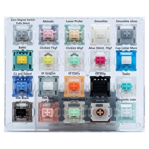 GATERON Keyboard Switches Tester Jade Baby Kangaroo Smoothie Melodic Inside Fit for Mechanical Magnetic Keyboard (high Low Profile Mix he switches 20)
