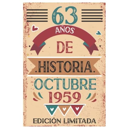 63 Años De Historia Octubre 1959: Libro de visitas, cuaderno, 110 páginas de felicitaciones, idea de regalo, regalo Para la esposa, novia, mujer, La madre