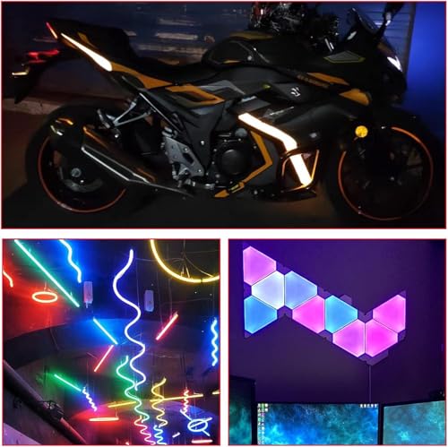 Image of Electroluminescent (EL) Panel Light, DIY EL Panels Cuttable Paper Lamp for Holiday Decoration /Cosplay /Warning, White 2PCS (12cmx5cm)