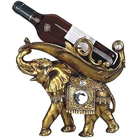 ICE ARMOR Lucky Wealth Thai Elephant Wine Rack Bottle Holder, Wine Rest Figurine Statue, Feng Shui Home Decor on Tabletops and Counters, Wine Lovers Anniversary Housewarming Unique Gifts for Her Cover