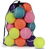 INSUM 20 Pack Bulk Tennis Balls – High Elasticity Practice Tennis Balls with Mesh Bags, Portable for Pet Dog Outdoor Playing, Training, Fetching