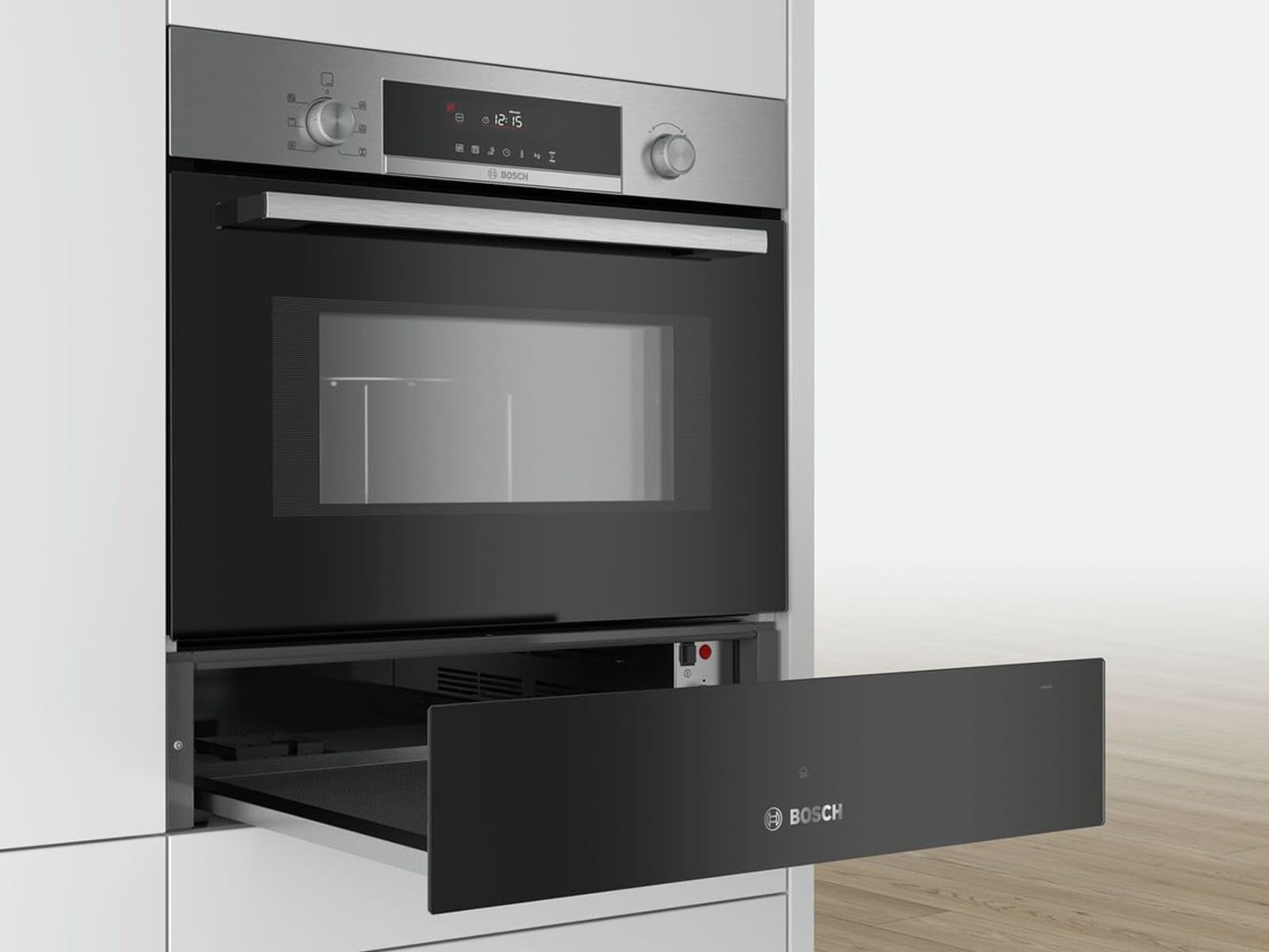 Bosch Serie 6 Wärmeschublade BIC510NB0 60 cm 23 L stufenlose Temperaturregelung Schwarz