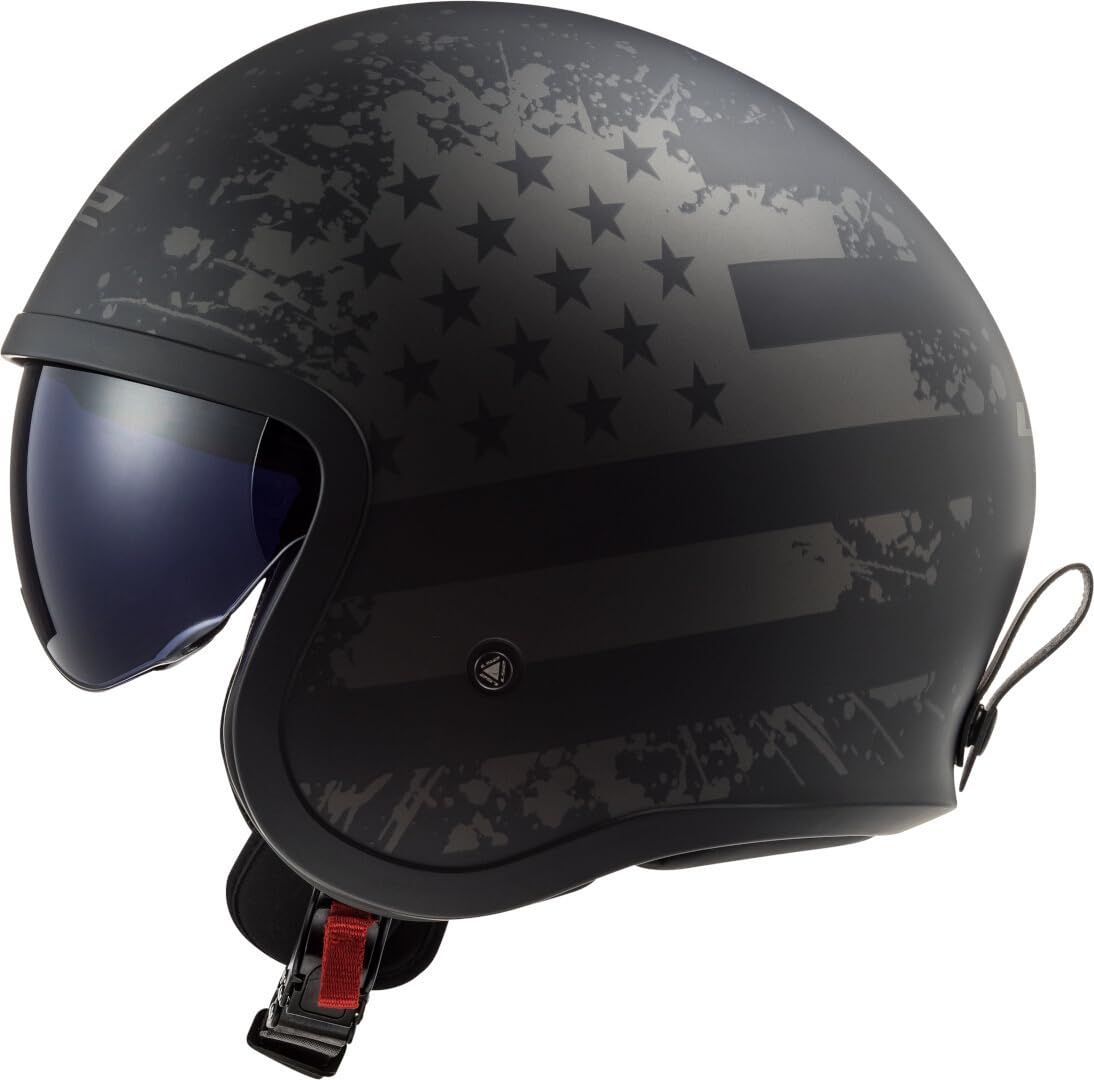 LS2 OF599 Spitfire II Black Flag Jethelm, schwarz matt/Titan, L (59/60)