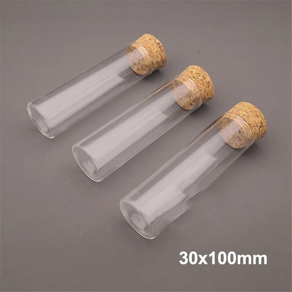 Laborausstattung und -bedarf 5-10-20 Stück 30x100mm / 30x150mm 30x200mm Klares Labor Flaches Verdickungsglas Reagenzgläser mit Korken