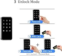 Vista 3 de RFID Lock – Digital Keyless Cabinet Locks with Password & Card Access, Dual & Single Unlock Modes, Public/Private Use, Touch Keypad for Gym Lockers