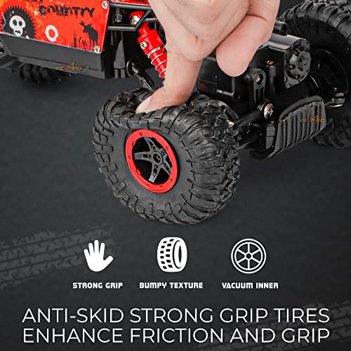 Image of Zest 4 Toyz Remote Control Rechargeable Rock Crawler Car 2.4G Radio Control rC Cars 4WD Off Road RC Monster Trucks Toys for Kids Boys (Red)