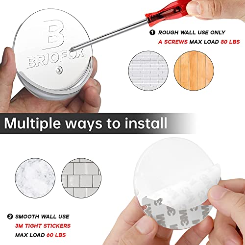 Briofox Shower Curtain Rod Holder 3M Adhesive | Heat Resistant | Waterproof | Max Load 60 Lbs Shower Rod Retainer For Wall, 2 Pack, Transparent (Rod Not Included) #TOP2