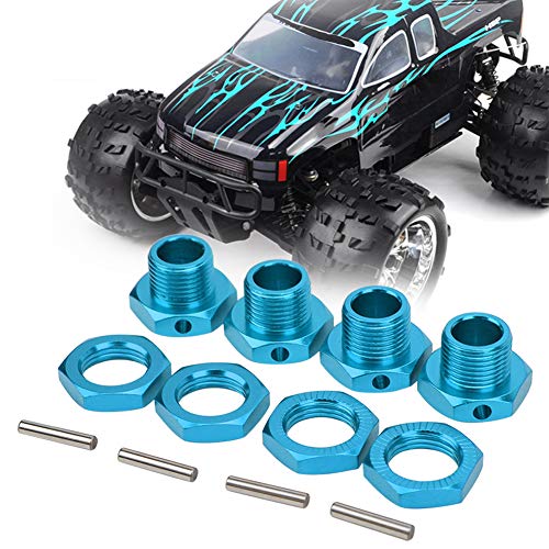 Alomejor Aluminiumlegierungsrad-Sechskantkupplungssatz 17 Mm, 4 Stück für 1/8 RC-Auto, Mehrere Farben, Ersatzteile (Blue)