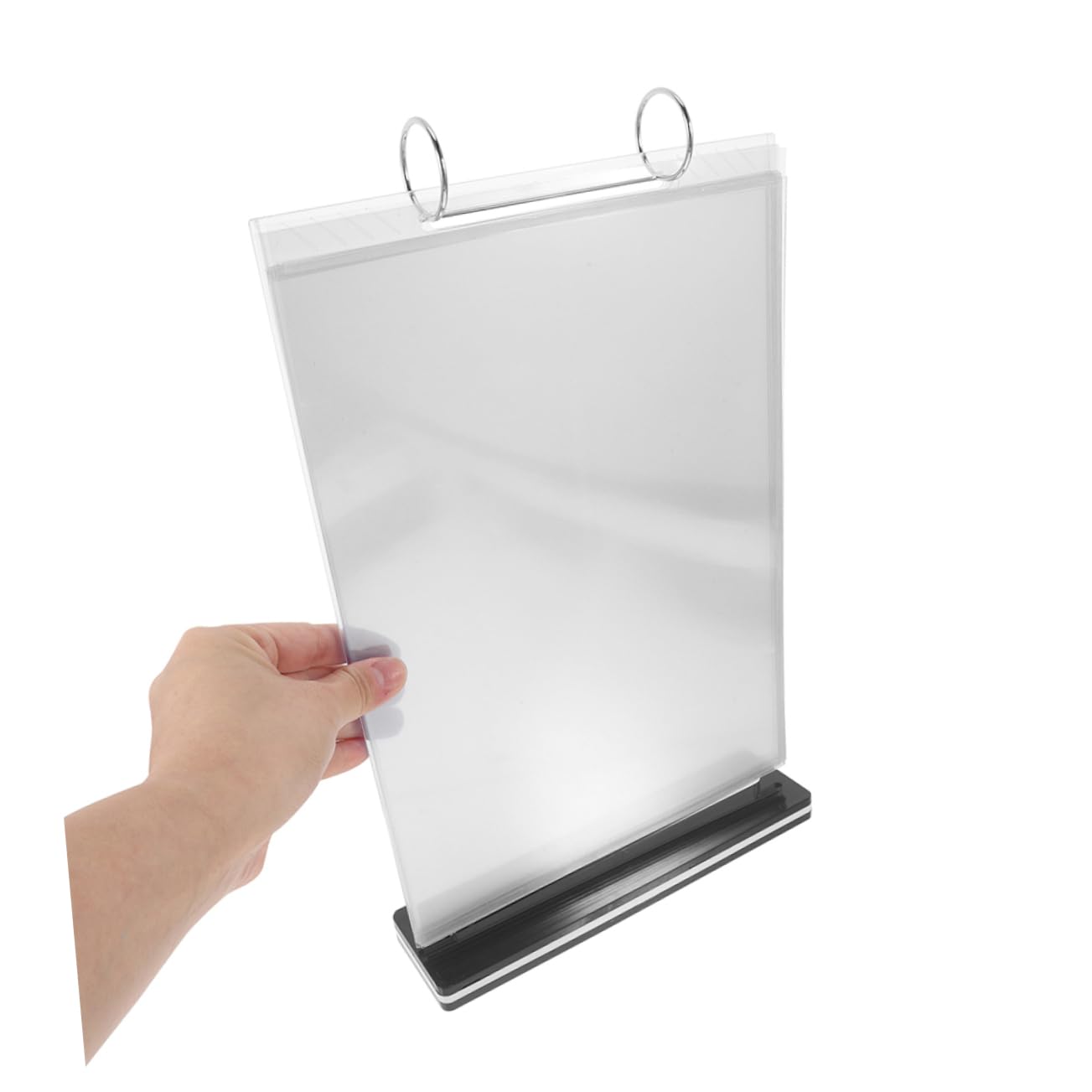 Soporte para Menú de Mesa Abatible 3 Piezas Pvc para Exposición | A6, Diseño Plegable de Sobremesa, Formato Vertical, Acabado Moderno, Pack de 3 Unidades
