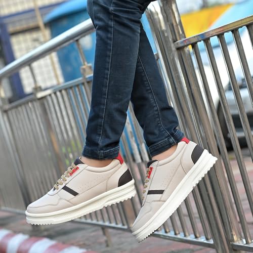 Image of Cruiser Mens Sneakers | Casual Shoes | Cone Heel Lace-Up Sneakers for a Unique Look |Experience Comfort & Style with Soft Cushioned Insole | Trendy Lace-Up Design Sneaker (2565)