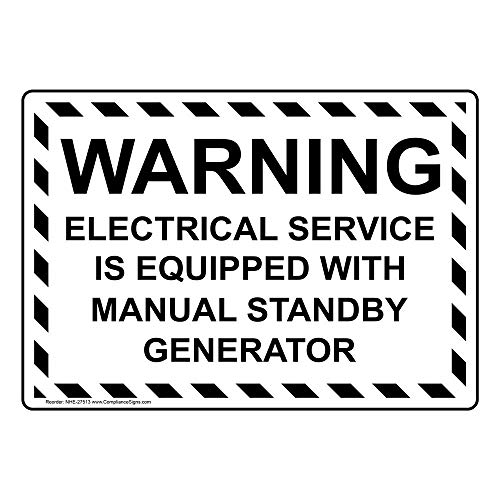 Warning Electrical Service Manual Standby Generator Label Decal