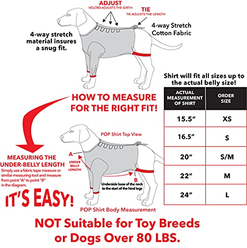 POPforPETS Post Operative Protection Shirt for Dogs (Medium) - POP for Pets Better Than The Cone! The Most Comfortable Alternative Shirt for Recovery!
