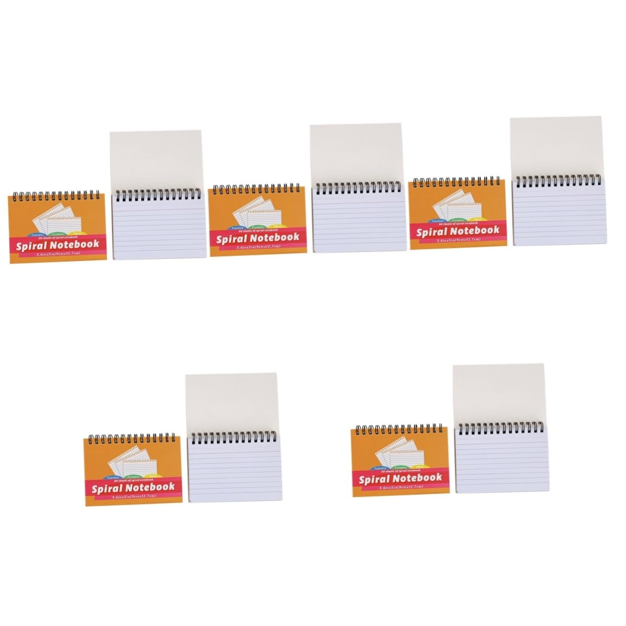 SHINEOFI 5 Piezas 2 Notas De La Tarjeta De Índice Cuaderno Pequeño Pequeños Cuadernos Minicuadernos Diminuto Mini Cuaderno Libreta Espiral Tarjetas De Nota Cortina a La Italiana Bloc Papel