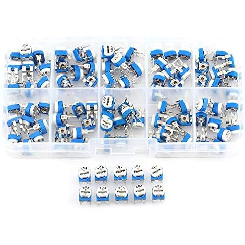 Variabler Widerstand 100 Stücke 10 Werte 500 Ohm 1M Ohm Film Variabler Widerstand Trimmer Potentiometer Assorted Kit Cover
