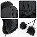 Women Fashion Trapper Hat Girl Winter Skiing Hat Ear-Flap Faux Fur Warm Aviator Hat Windproof Russia Hooded with Furry Ball Black