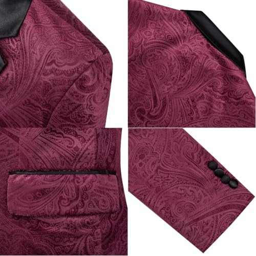 Image of Barry.Wang Velvet Mens Blazer Mardi Gras Sport Coat Brooch Regular Fit Tuxedo Peaked Lapel Suit Jacket Carnival Parade