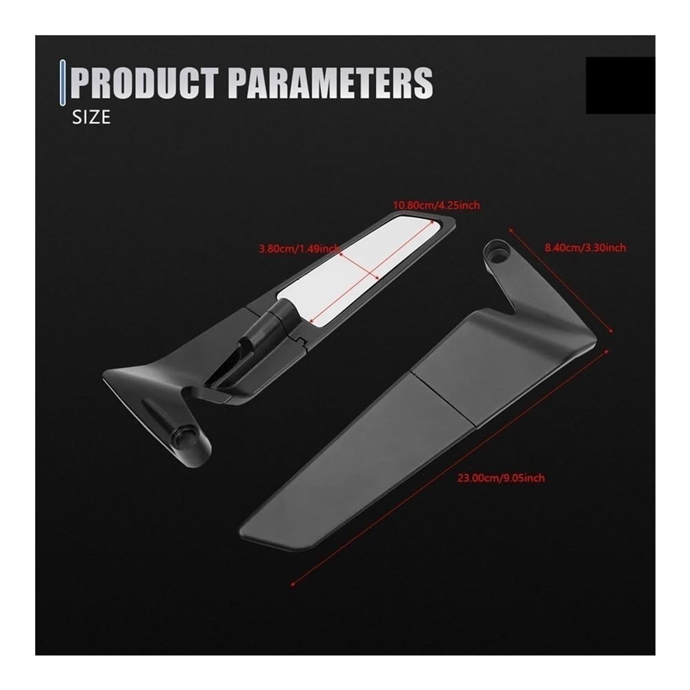 motos Miroir vélo Rétroviseurs Latéraux Moto Pour MT07, MT09, FZ07, FZ09, MT03, MT10, Ailettes Furtives, Kits Rétroviseurs Rotatifs Et Réglables(Type C)
