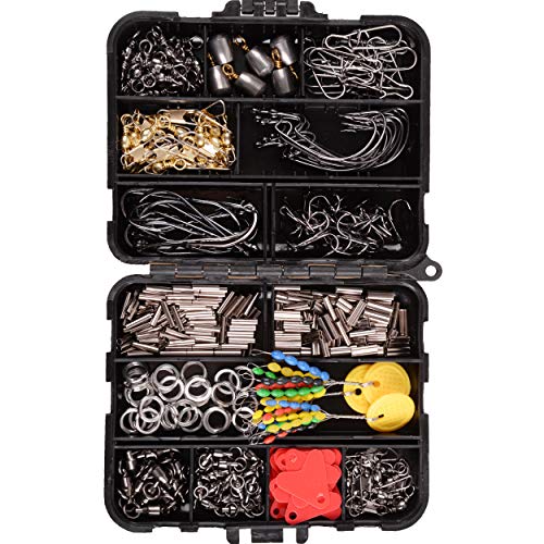 Angelzubehör-Set Box 368 Stück inkl. Sinker Gewichte, Crossline Barrel Wirbel, Drehgelenk, Haken, Sinker Slides… – Bild 5