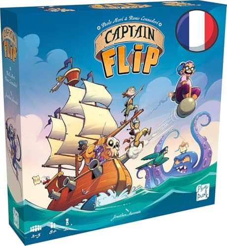Asmodee - Captain Flip - Nommé AS d'or 2025 -Jeu de Société Ludique et Stratégique - Adultes et Enfants dès 8 Ans - Jeu d’Aventures - 2 à 5 Joueurs - Version Française - Play Punk