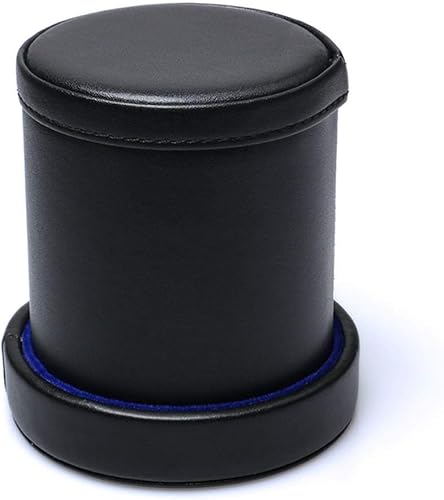 Miniatura 5 de RERIVER Taza de dados de piel sintética con tapa interior de terciopelo azul silencioso incluye 6 dados azules translúcidos para dados mentirosos