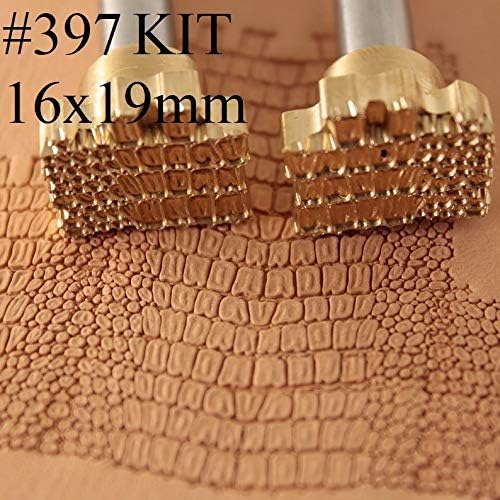 DandS ltd Leather Stamp Tool Set, Crocodile skin, Professional Steel Craft Tool for Leatherworking, Embossing, Carving & Stamping Leather Projects, Belts & DIY Projects, Compatible with Mallet #397KIT