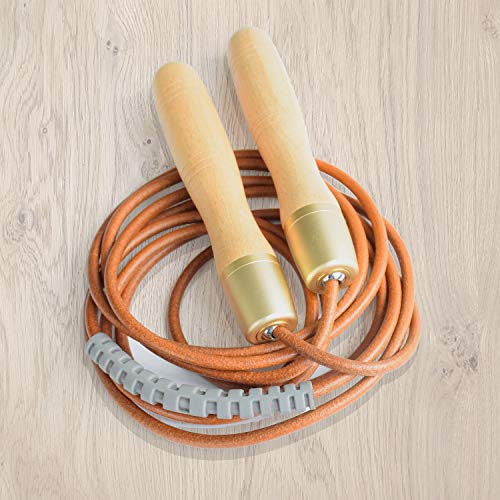 Ahomie Leather Jump Rope, Adjustable Skipping Jumping Ropes, With Rotary Bearing And Pure Wood Handles, For Gym & Home Fitness Workouts #TOP4