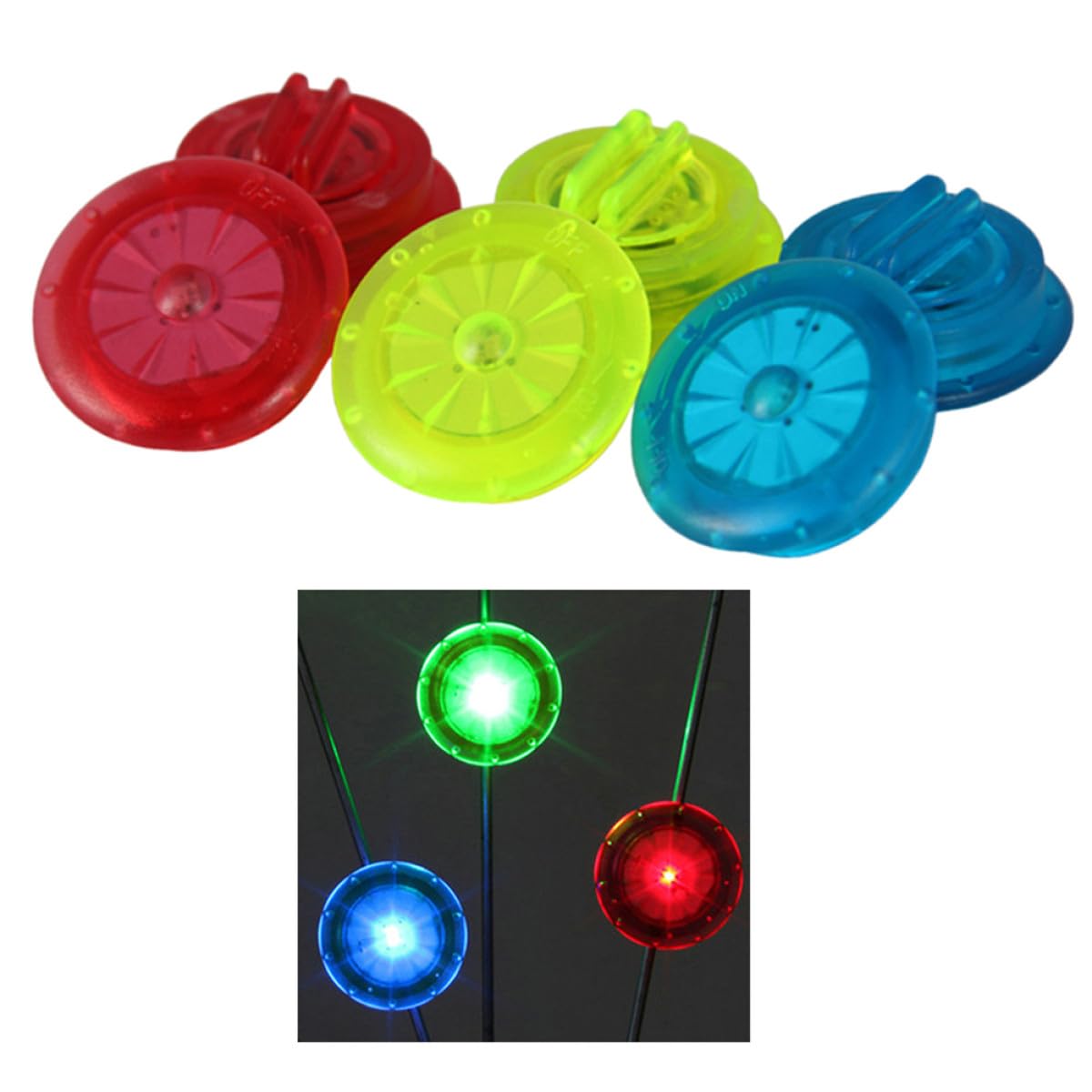 BESPORTBLE Lot De 3 Mini-Feux De Vélo À LED avec Fil Lumineux Voyants De Cyclisme Mode Flash Ip67 pour La Sécurité De La Conduite De Nuit 6 Pièces X 3