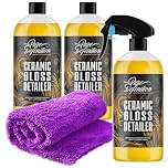 Ceramic Detailer Car Wax Gloss Spray Sealant Quick Coating Vehicle Water Beading (3 x 1000ml)