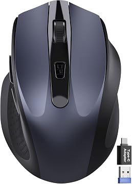 Wireless Mouse for Laptop, 2.4GHz Computer Mouse with USB Receiver