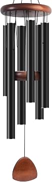 Wind Chimes for Outside, Bingxue 37" Wooden Sympathy Wind Chimes Memorial Wind Chime for Loss of Loved One Mother Father, Sympathy Gift Home Decor Outdoor Garden Patio Black, 30Inch