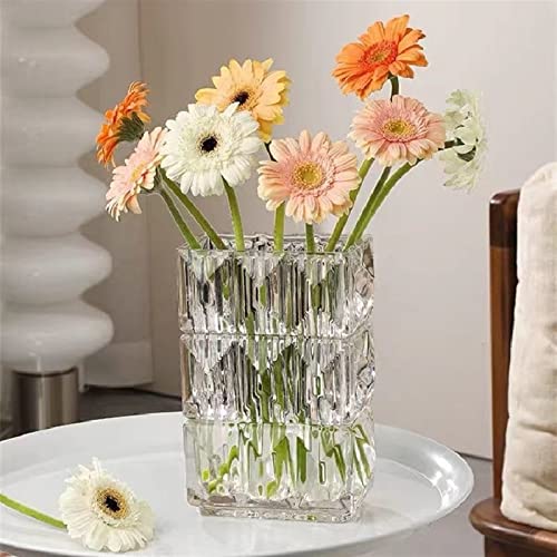 Vase transparent pour arrangement de fleurs et centre de table de salon moderne - 5