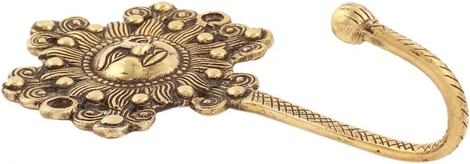 Indian Shelf 2-Packs Brass Heavy Duty Decorative Vintage Key Holder, Key Wall Hooks for Hanging Coats, Jackets, Leash, Hat, Towel, Backpack, Purse, Handbag for House Decors-Gold