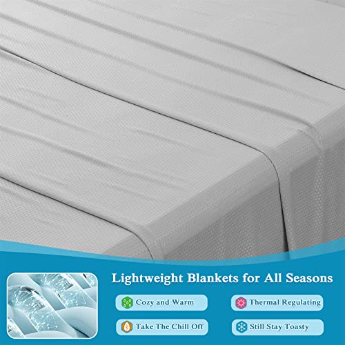 Kpblis Cooling Bamboo Blankets For Hot Sleepers, Lightweight Summer Big Cool Blankets Queen Size, Thin Bamboo Extra Cool Throw Blankets For Hot Flashes (79X91 Inches, Light Grey) #TOP4