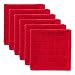 DII Cotton Terry Windowpane Dish Cloths, 12 x 12" Set of 6, Machine Washable and Ultra Absorbent Kitchen Bar Towels-Solid Red
