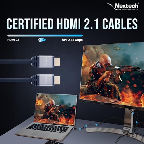 Image of Nextech 8K HDMI 2.1 AOC Cable 15M (49.2 Feet) | 48Gbps Ultra High Speed | 8K@60Hz, 4K@120Hz | Dynamic HDR, eARC | Gaming Ready | Certified Long Distance Cable