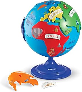 Learning Resources Puzzle Globe, 3D Geography Puzzle, Fine Motor, 14 Pieces, Ages 3+
