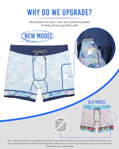 Image of maamgic Mens 5 inch Gym Running Shorts for Men 2 in 1 Quick Dry Workout Athletic Shorts