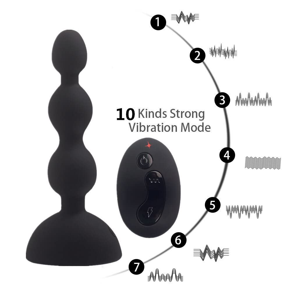 Plug anale Plug anale vibrante con perline anali con massaggio di stimolazione della prostata a distanza 9 Giocattolo vibratore vibrante per allenamento anale
