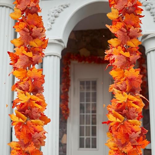 Guirnalda de hojas de otoño para exterior anti decoloración en fachadas y chimeneas 4