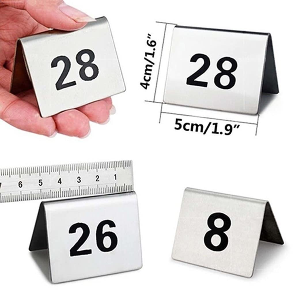 Numeri Da Tavolo, 1-50/100 Numeri Da Tavolo Da Tenda In Acciaio Inossidabile 1,9 × 1,6 Pollici, Numeri Da Tavolo Da Ristorante Cafe Bar Forniture Per Feste Di Compleanno Di Nozze ( Color : 1 to 50 )