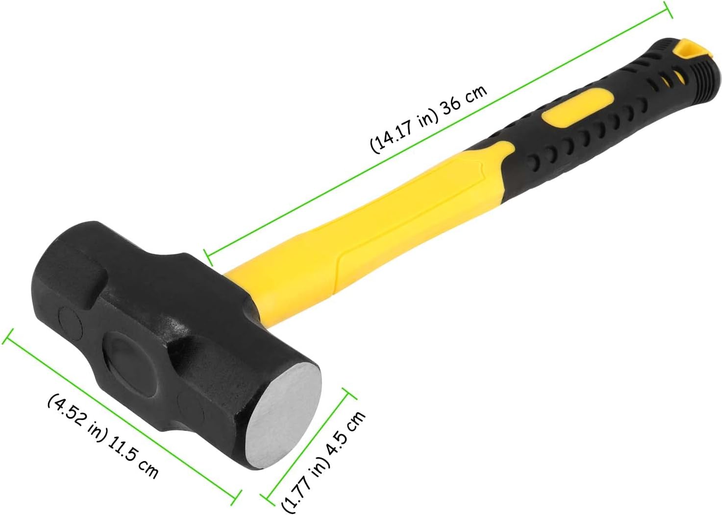 3 Pack 3 lbs Sledge Hammer, 14 Inch Drilling Hammer with Steel Head and Plastic Handle Crack Hammer for Wood, Home Construction, Landscaping Work and DIY Project