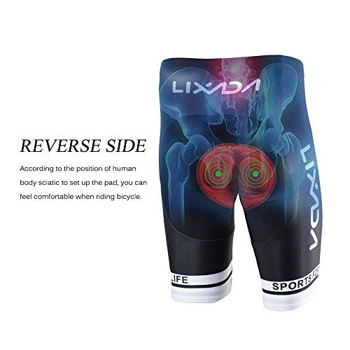 Foto von Lixada Herren Radsport Anzüge Kurzarm Sommer Fahrradbekleidung Cycling Jersey Set Kurzarm und Kurze Hose Cycling Outfit Set Breathable Quick-Dry Short Sleeveand Padded Shorts Radtrikot Herren