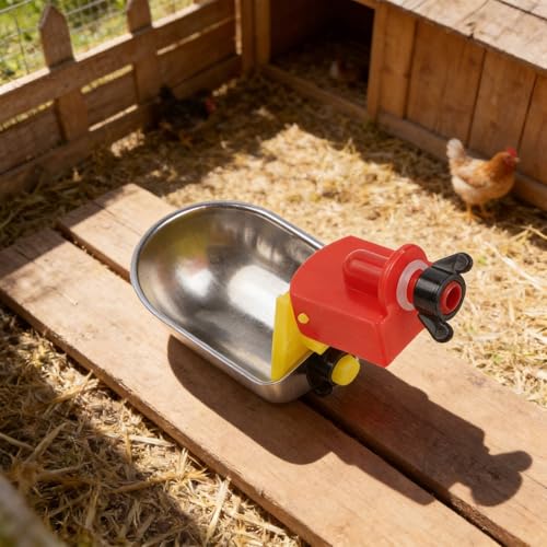 Gobelets à eau en acier inoxydable pour poulet, système d'abreuvement automatique pour volaille de 15 litres et tuyaux en PVC, abreuvoir à oiseaux résistant à la rouille pour petits animaux