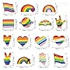 Sixfolo Broche Arc en Ciel 15 Pièces Pins Lgbt Arc en Ciel Épingle Gay Coloré Badge de Pride en Métal Rainbow Broche Émail Kit pour Vêtements Chemises Sac à Dos Décoration DIY #1