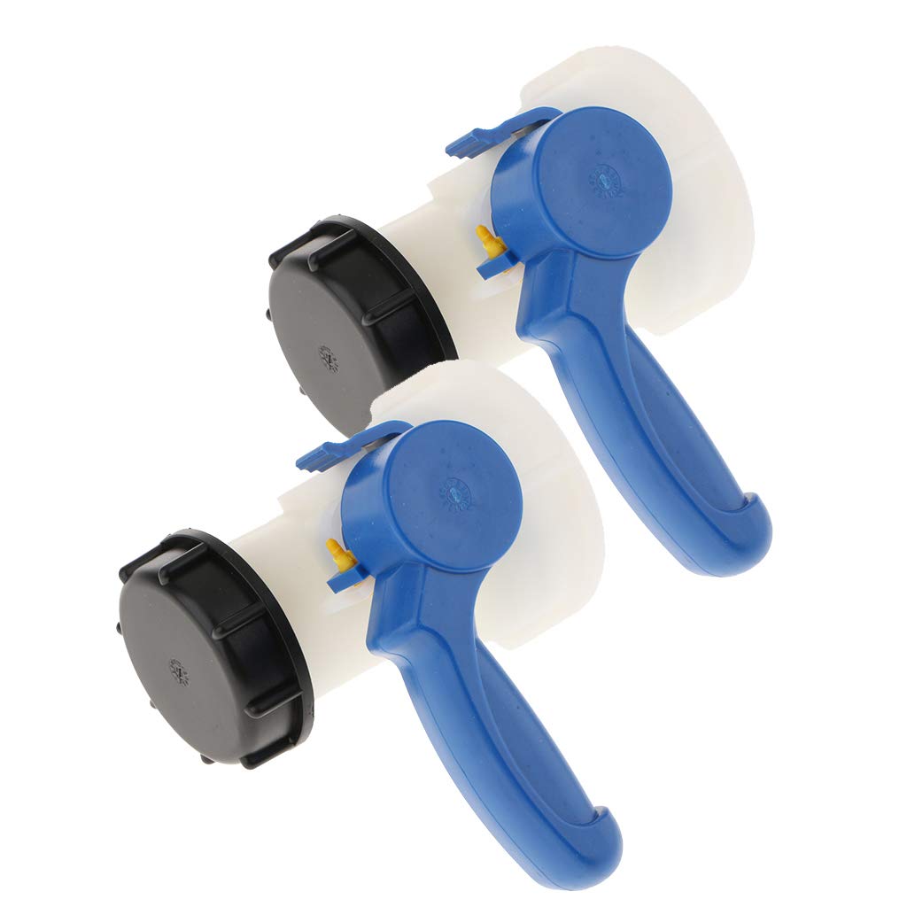 2 x 1000L Adaptador con grifo para depósito de agua de lluvia, llave de paso, entrada de 75 mm de diámetro interior