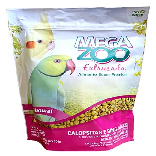 Ração Megazoo Extrusada Calopsitas/Ring Necks (MM15) 700g