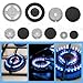 11PCS Gas Stove Burner Covers Cooker Hat Set, Comaptible for SA-BAF Gas Stoves, 1 Plus Large, 1 Large, 2 Middle, 1 Small, Lid Upgraded Gas Hob Burner Crown Flame Cap, Replacement Caps Stove Burner Hea