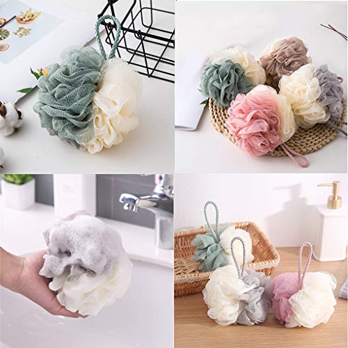 VONKY Bath Bola Duel Cores Bath Tubs Toalha corpo Scrubber Limpeza malha Duche café 11 centímetros F