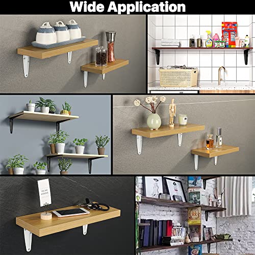 Sayayo Heavy Duty Floating Shelf Bracket 6 Inch X 5 Inch, Wall Shelf Brackets & Supports Black L Bracket, Angle Bracket Corner Brace For Wood, 4Pcs #TOP4