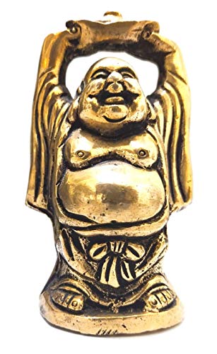 athizay Buddha-Statue, 9 cm, Antik-Gold, für Heimdekoration, Messing, Heimdekor, für Wohnzimmer, Glück, Reichtum und Wohlstand, Büro, antikes Gold-Finish, Geschenke Cover